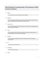 Microbiology Fundamentals |34 Questions| With Correct Answers.