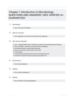 Chapter 1 Introduction to Microbiology QUESTIONS AND ANSWERS 100% VERIFIED A+ GUARANTEED