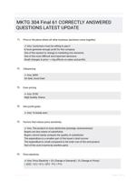 MKTG 304 Final 61 CORRECTLY ANSWERED QUESTIONS LATEST UPDATE