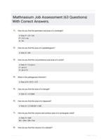 Mathnasium Job Assessment |63 Questions| With Correct Answers.