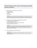 CP-FS Practice Test 7,8,10 |102 Questions| With Correct Answers.