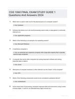 CGS 1060 FINAL EXAM STUDY GUIDE 1 Questions And Answers 2024