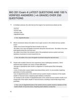 BIO 201 Exam 4 LATEST QUESTIONS AND 100 % VERIFIED ANSWERS ( +A GRADE) OVER 250 QUESTIONS