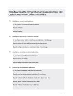 Shadow health comprehensive assessment |33 Questions| With Correct Answers.