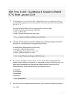 601 Final Exam - Questions & Answers (Rated 97%) Best Update 2024