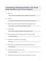 cosmetology State Board Practice Test Study Guide Questions and Correct Answers