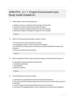 APM PFQ - 2.1.1. Project Environment Quiz Study Guide Graded A+