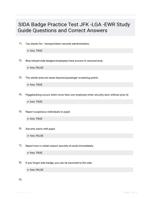 SIDA Badge Practice Test JFK -LGA -EWR Study Guide Questions and Correct Answers