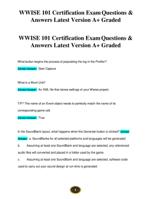 WWISE 101 Certification Exam Questions & Answers Latest Version A+ Graded