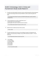 WJEC Criminology: Unit 4- Crime and Punishment Study Guide Rated A+