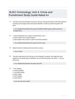 WJEC Criminology: Unit 4- Crime and Punishment Study Guide Rated A+