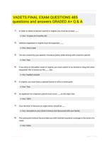 VADETS FINAL EXAM QUESTIONS 485 questions and answers GRADED A+ Q & A