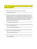 AINS 103 Exploring Commercial Insurance Study Guide Graded A+