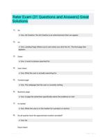 Rater Exam (31 Questions and Answers) Great Solutions