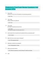 Phlebotomy Final Exam Review Questions And Answers 2024