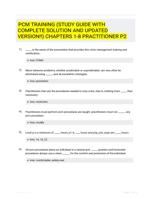 PCM TRAINING (STUDY GUIDE WITH COMPLETE SOLUTION AND UPDATED VERSION!!) CHAPTERS 1-8 PRACTITIONER P2