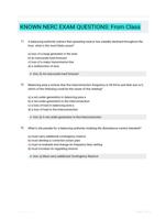 KNOWN NERC EXAM QUESTIONS: From Class