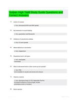 Goljian High Yield Study Guide Questions and Correct Answers