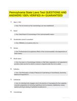 Pennsylvania State Laws Test QUESTIONS AND ANSWERS 100% VERIFIED A+ GUARANTEED