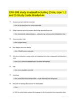 EPA 608 study material including (Core, type 1, 2 and 3) Study Guide Graded A+