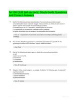 M-100 QUIZ (all sections) Study Guide Questions and Correct Answers