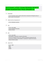 ACS EXAM LATEST  EXAM SESSION NEWEST EXAM GUARANTEED PASS GRADED A+