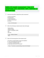 GNRS 578 Health Assessment - Quiz #1-9 QUESTIONS AND ANSWERS 100% VERIFIED A+ GUARANTEED