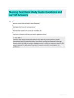 Nursing Test Bank Study Guide Questions and Correct Answers