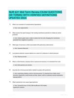 NUR 631 Mid Term Review EXAM QUESTIONS (59 TERMS) WITH VERIFIED DEFINITIONS UPDATED 2024