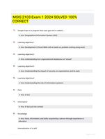 MSIS 2103 Exam 1 2024 SOLVED 100% CORRECT