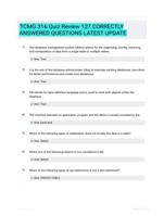 TCMG 316 Quiz Review 127 CORRECTLY ANSWERED QUESTIONS LATEST UPDATE