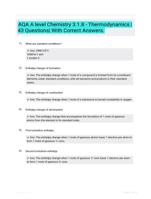 AQA A level Chemistry 3.1.8 - Thermodynamics |43 Questions| With Correct Answers.