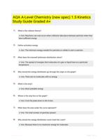 AQA A-Level Chemistry (new spec) 1.5 Kinetics Study Guide Graded A+