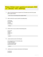 Pilates Written exam questions & answers 2024 ( A+ GRADED 100% VERIFIED)