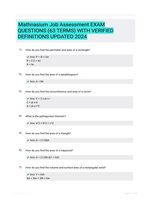 Mathnasium Job Assessment EXAM QUESTIONS (63 TERMS) WITH VERIFIED DEFINITIONS UPDATED 2024