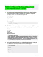 NURS 314 Midterm Flashcards Study Guide Questions and Correct Answers