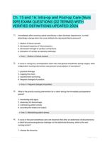 Ch. 15 and 16: Intra-op and Post-op Care (Nurs 309) EXAM QUESTIONS (22 TERMS) WITH VERIFIED DEFINITIONS UPDATED 2024