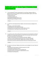 NURS 309 Quiz 9 - Acute Type 2 Diabetes Study Guide Rated A+