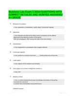 Business Law Exam 2 2024/QUESTIONS WITH CORRECT DETAILED AND VERIFIED ANSWERS/A+ GRADE