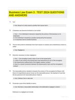 Business Law Exam 3 . TEST 2024 QUESTIONS AND ANSWERS