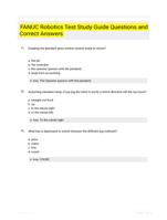 FANUC Robotics Test Study Guide Questions and Correct Answers