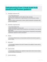 Pathophysiology Exam 2 Study Guide Study Questions with Answers graded A+