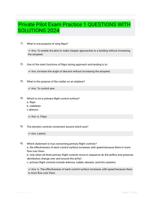 Private Pilot Exam Practice 1 QUESTIONS WITH SOLUTIONS 2024