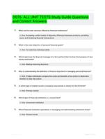 D076- ALL UNIT TESTS Study Guide Questions and Correct Answers