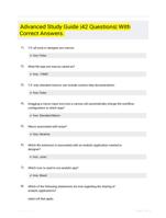 Advanced Study Guide |42 Questions| With Correct Answers.