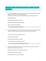 Mental health CMS |60 Questions| With Correct Answers.