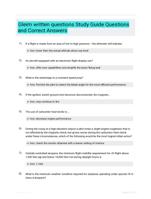 Gleim written questions Study Guide Questions and Correct Answers