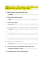 UST Site Assessor Exam Questions and Answers Part one 2024/2025  already graded A+