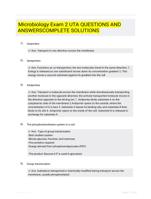 Microbiology Exam 2 UTA QUESTIONS AND  ANSWERSCOMPLETE SOLUTIONS