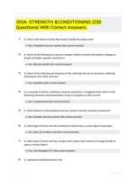 ISSA- STRENGTH &CONDITIONING Study Guide Questions and Correct Answers